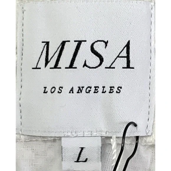 New MISA Los Angeles Skirt Womens Size White Large Lined Hearts Bow Made USA NWT